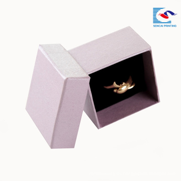 Caja de papel rígida hermosa del color rosa de la joyería del anillo del anillo